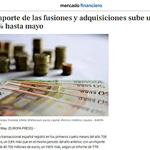 El importe de las fusiones y adquisiciones sube un 190% hasta mayo